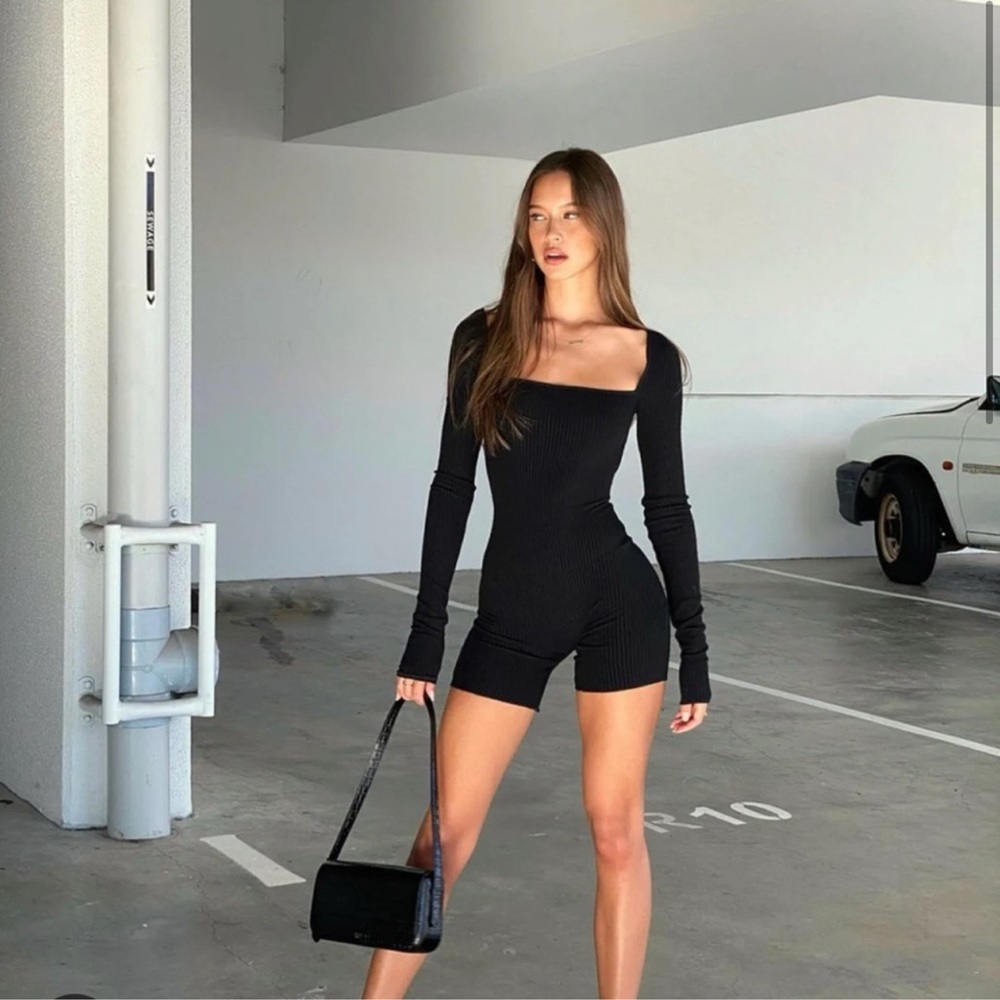 AREYOUAMI ANKE ROMPER IN BLACK